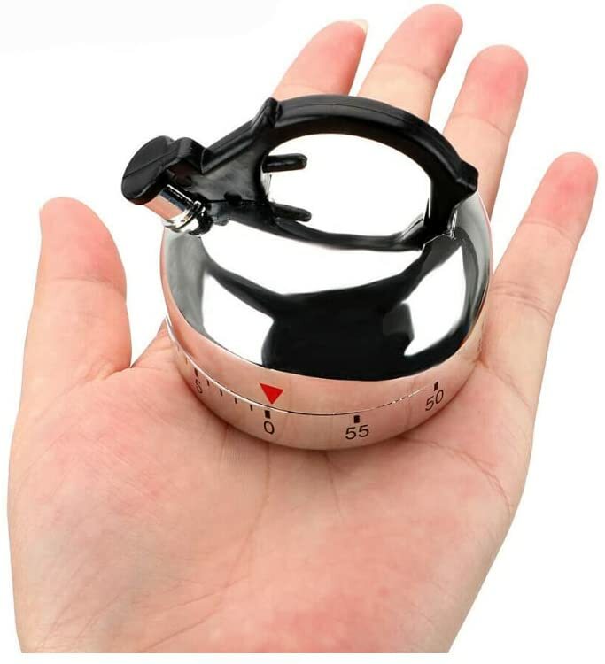 Kettle Shaped Mechanical Rotating Kitchen Timer (60 Minutes Max)