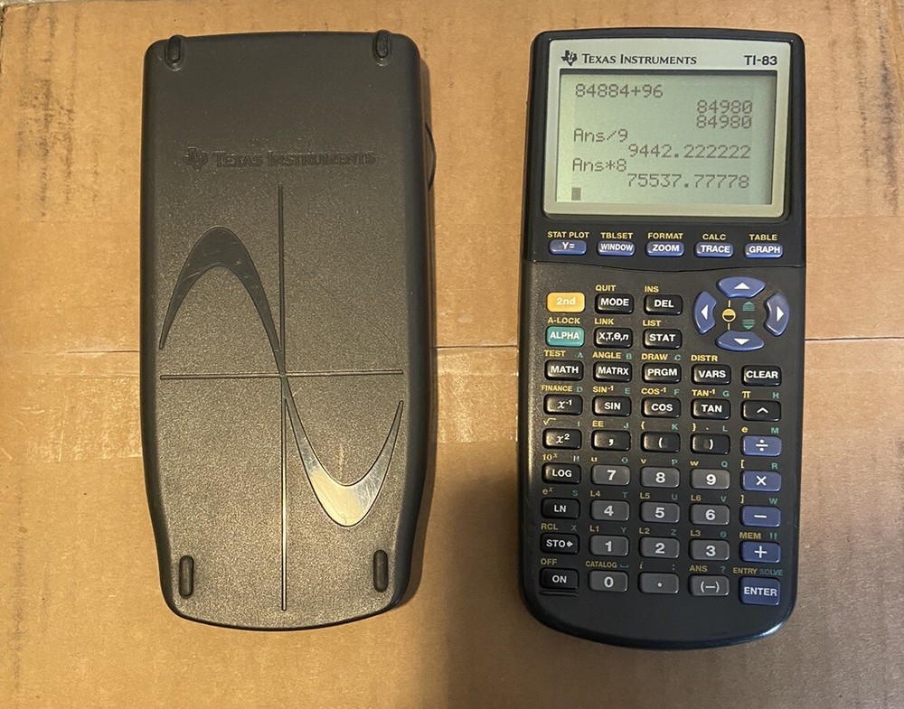 Texas Instruments TI-83 Graphing Calculator TESTED AND WORKING