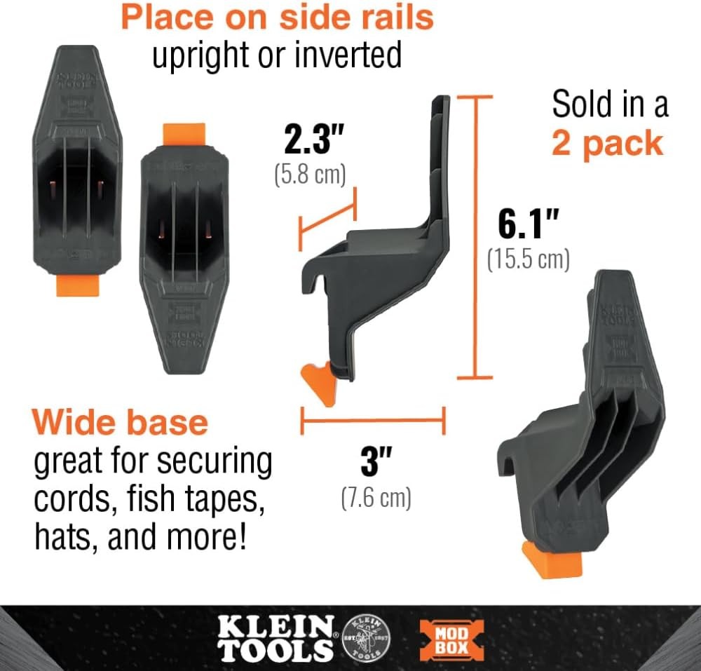 Klein Tools 54816MB MODbox Multi-Hooks, Modular Tool Storage System Dark Gray