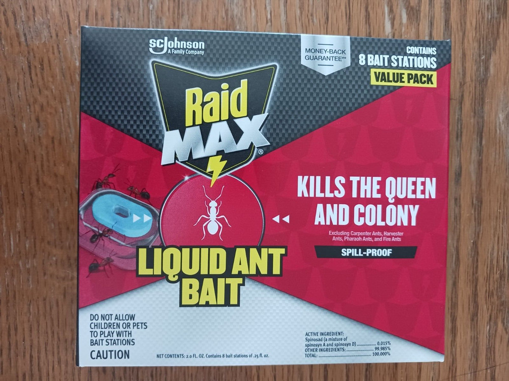 Raid MAX Liquid Ant Bait 8 Count Kills Queen & Colony
