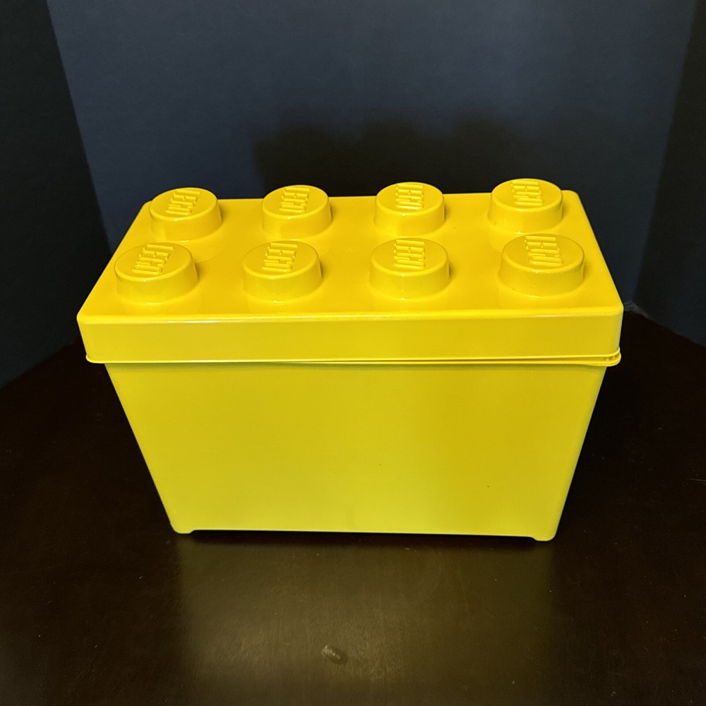 LEGO EMPTY Box & Lid ONLY CLASSIC Large 8 Stud Yellow Brick Storage Container