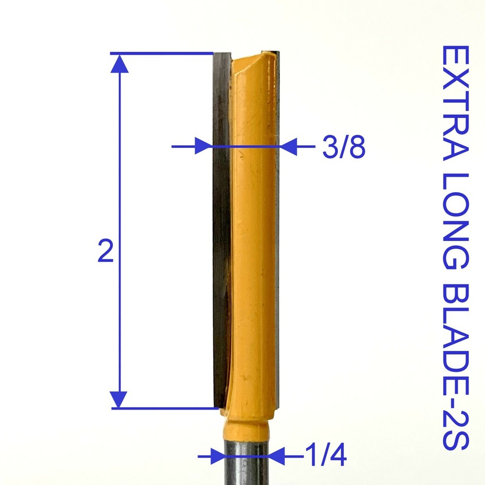 1 pc 1/4" SH 2" Extra Long Straight Router Bit S