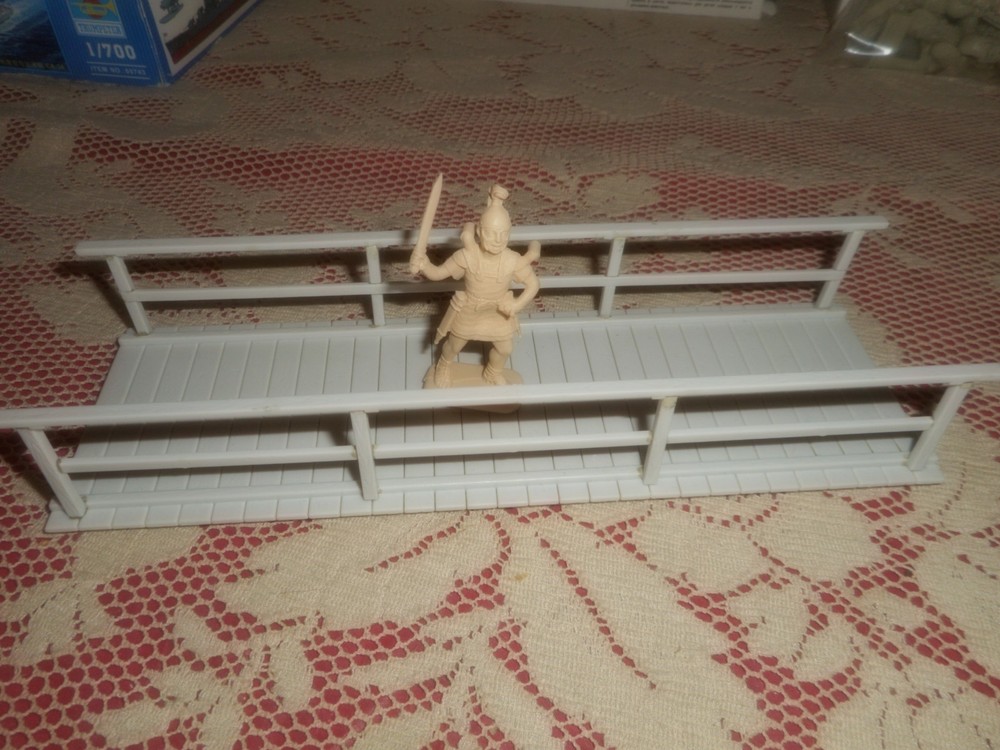 1/35/32 SCALE PLASTIC FOOT BRIDGE MODEL KIT, BUILT MAKER UNKNOWN