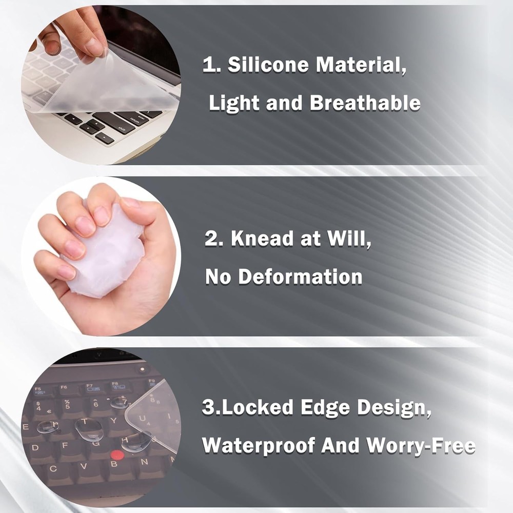 Universal Silicone Keyboard Cover - 2 Sheets Waterproof & Dustproof for Laptops