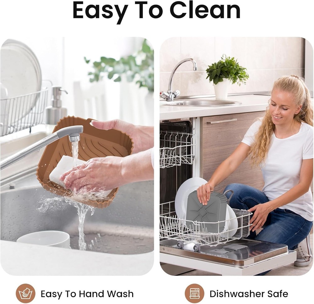 2 Pack Square Silicone Air Fryer Liners