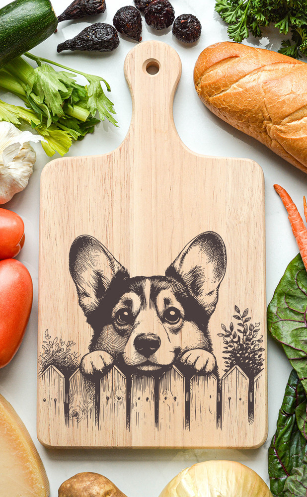 Corgi Cutting Cheese Board