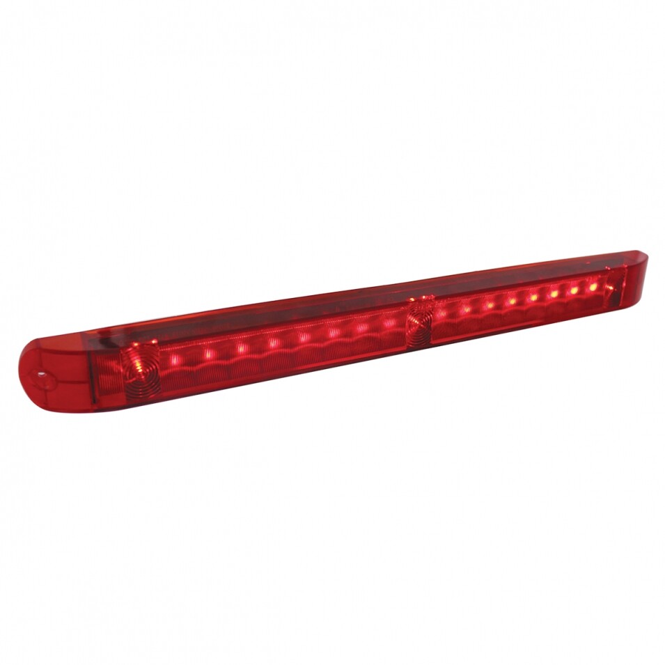 Double Face Light Bracket w/ 19 LED 17" Light Bars & Bezels - Red LED/Red Lens