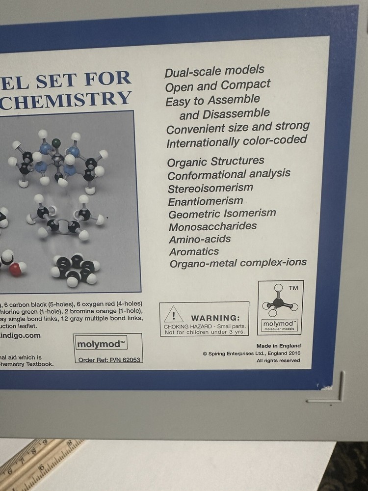 Molymod Molecular Model For Organic Stereochemistry Student 62053
