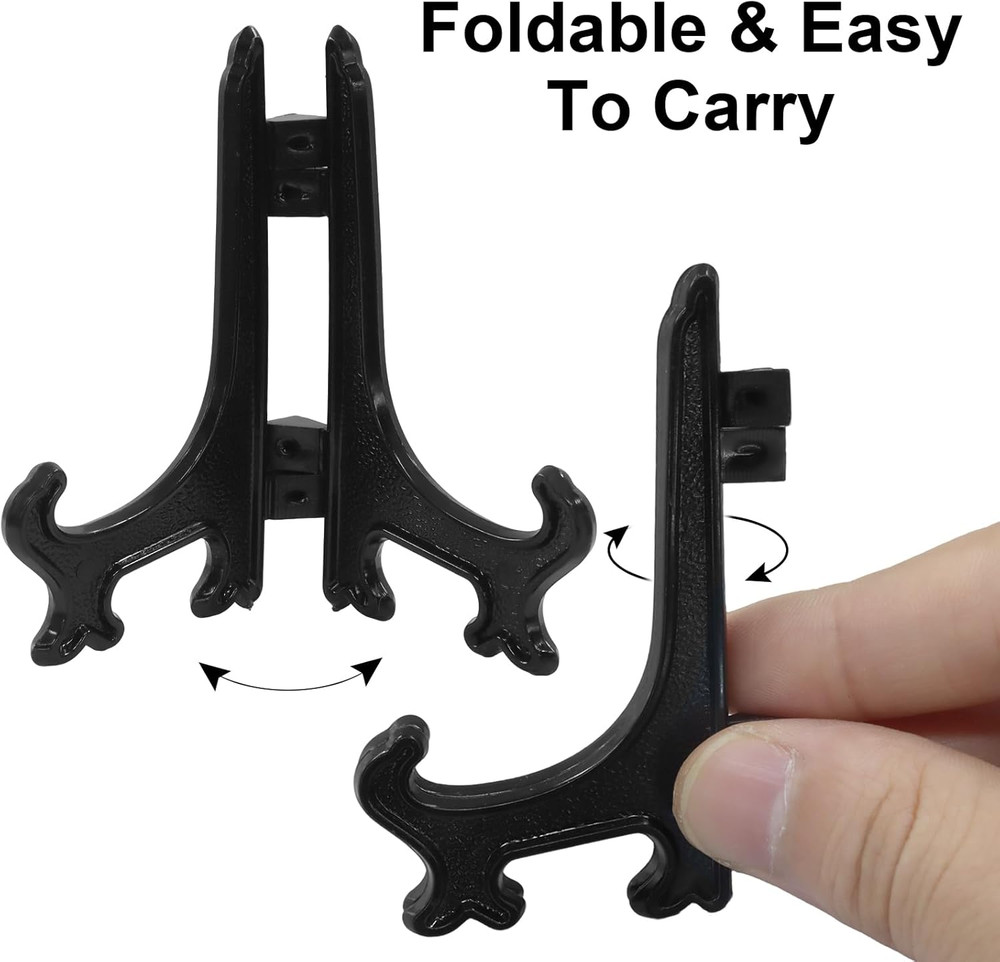 24 Pack Plastic Easel Plate, Display Stands Picture Frame Holder, Mini Easel for