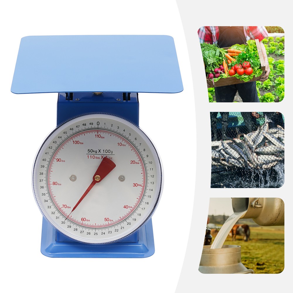 110LBS Heavy Duty Mechanical Kitchen Scale with Durable Iron Platform