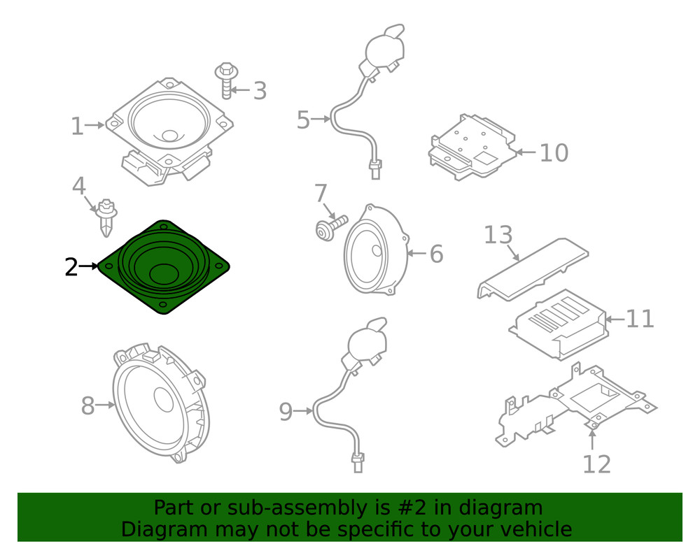 Genuine Nissan Inst Panel Speaker 28154-EZ00A