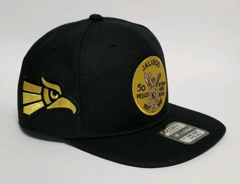JALISCO CENTENARIO HAT BLACK 3LOGOS SNAP BACK ADJUSTABL NEW