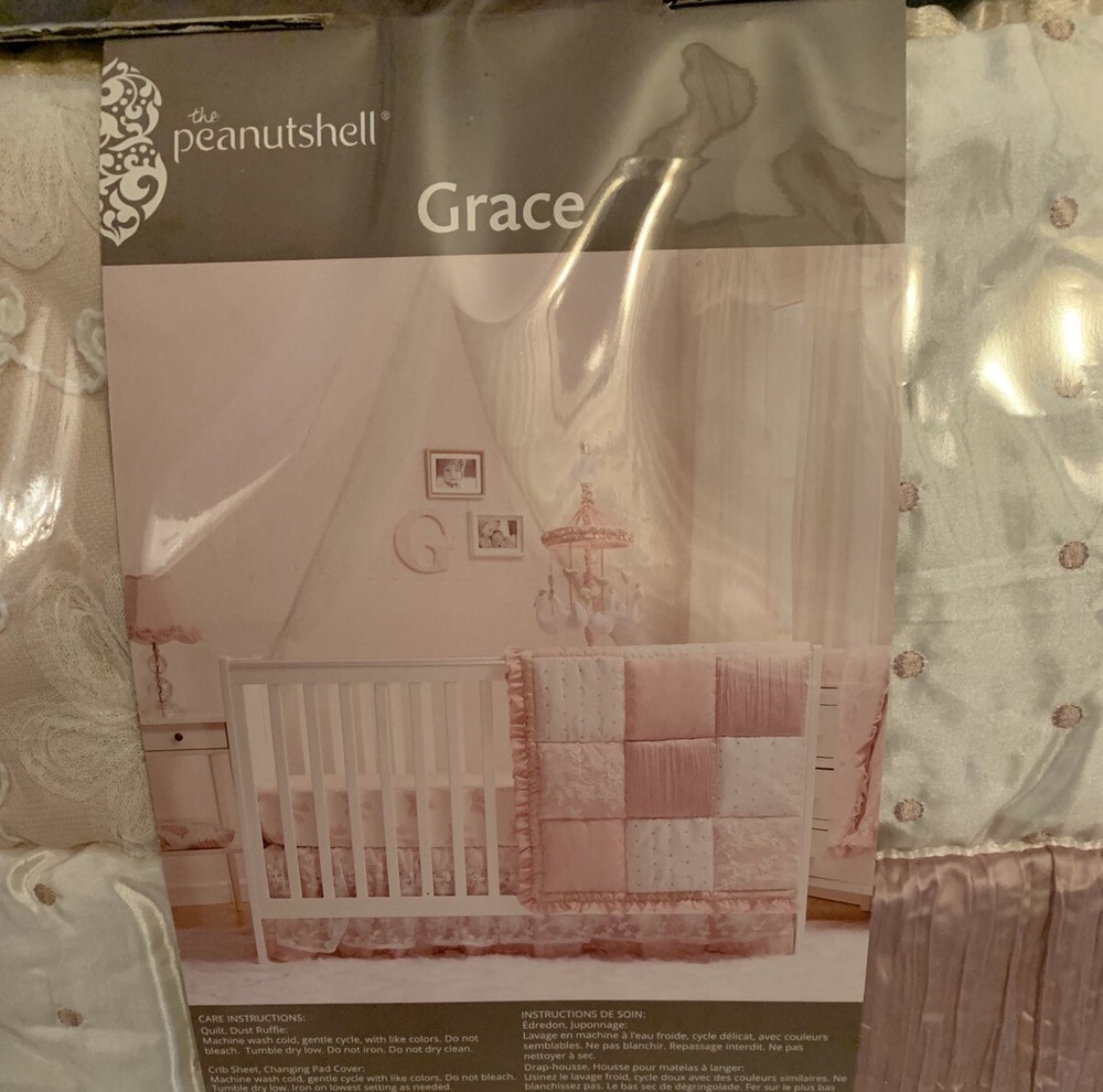 The Peanutshell Grace 3 Piece Crib Bedding Set