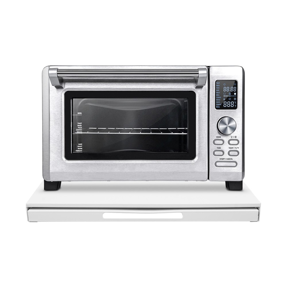 Microwave Stand with Pull-Out Shelf, Countertop Organizer for Compact Microwaves