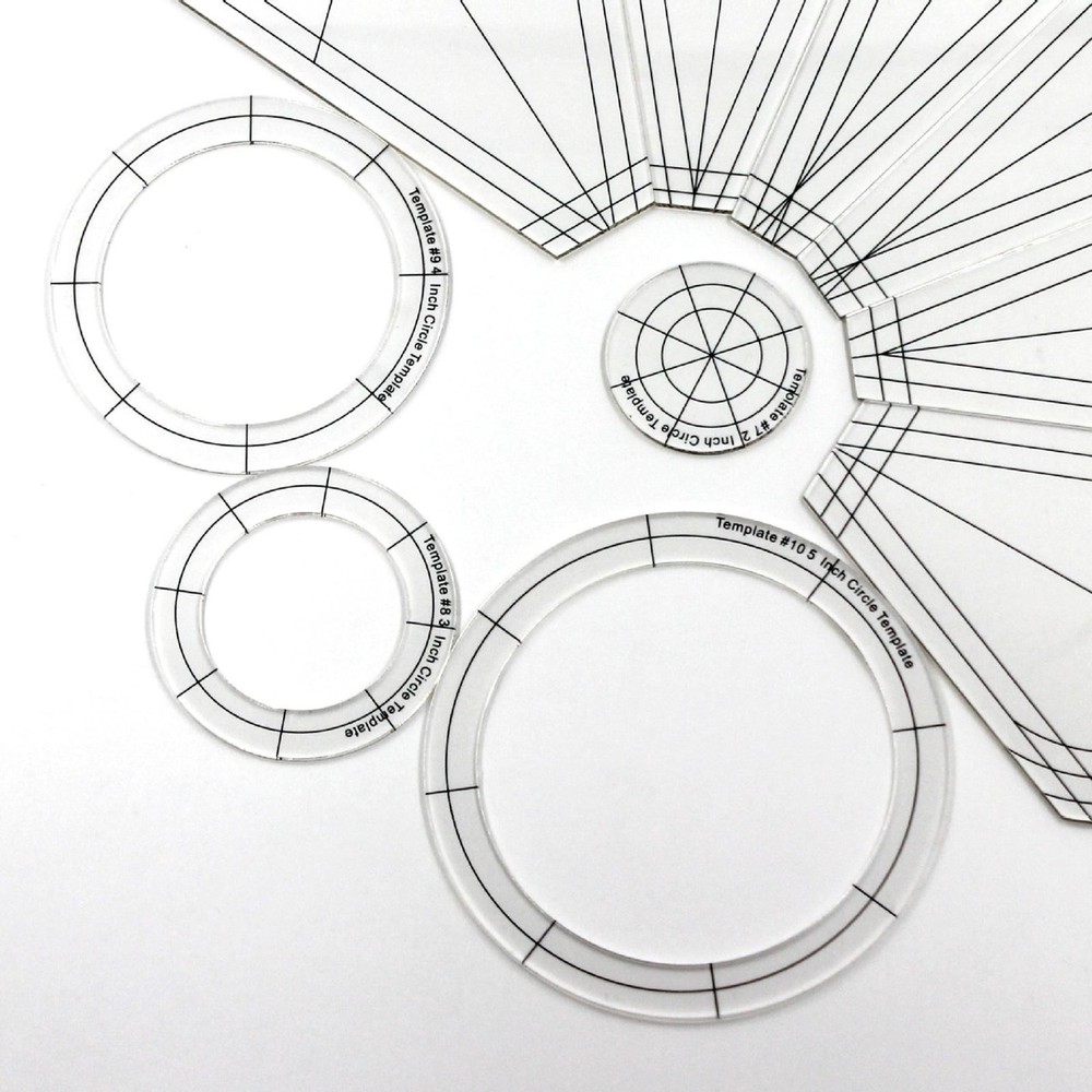 10pcs Dresden Plate Template Acrylic Patchwork Frames Ruler