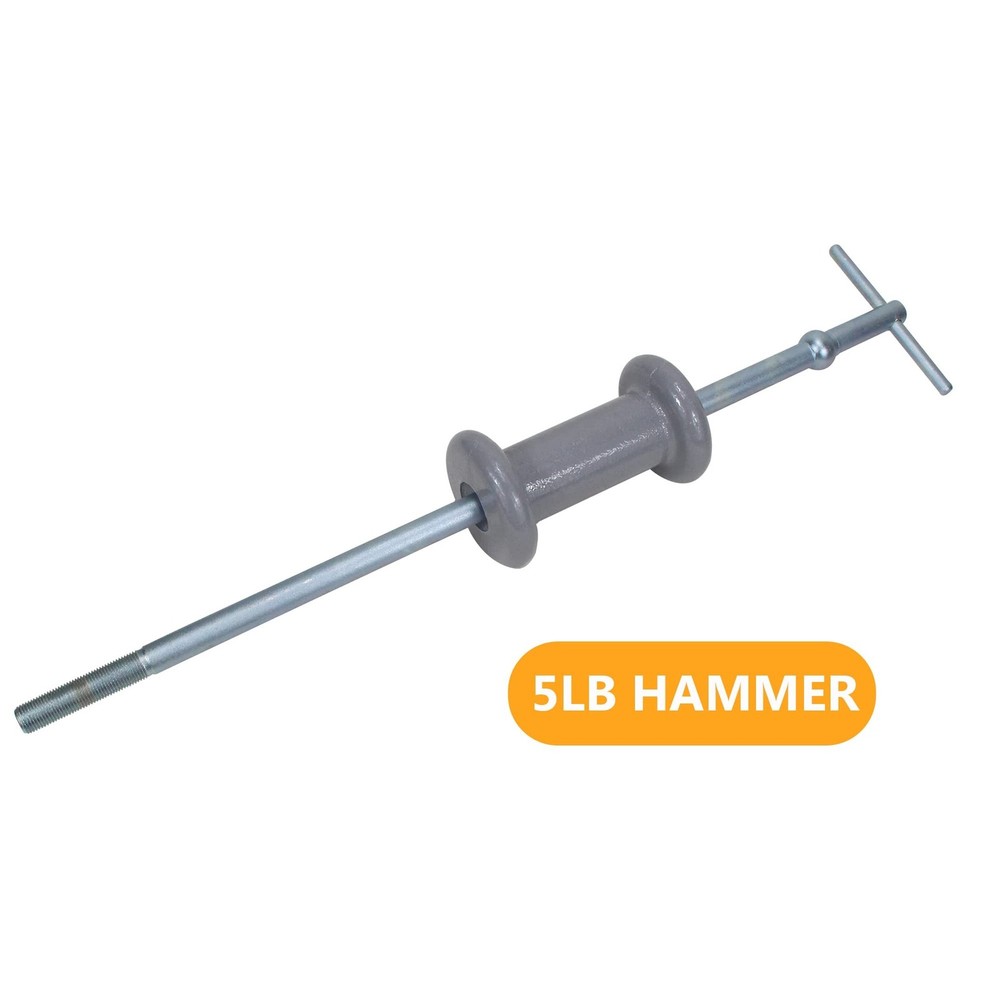 9 Way Slide Hammer Puller Set -5 lb Slide Hammer Axle and Hub Puller and Dent...