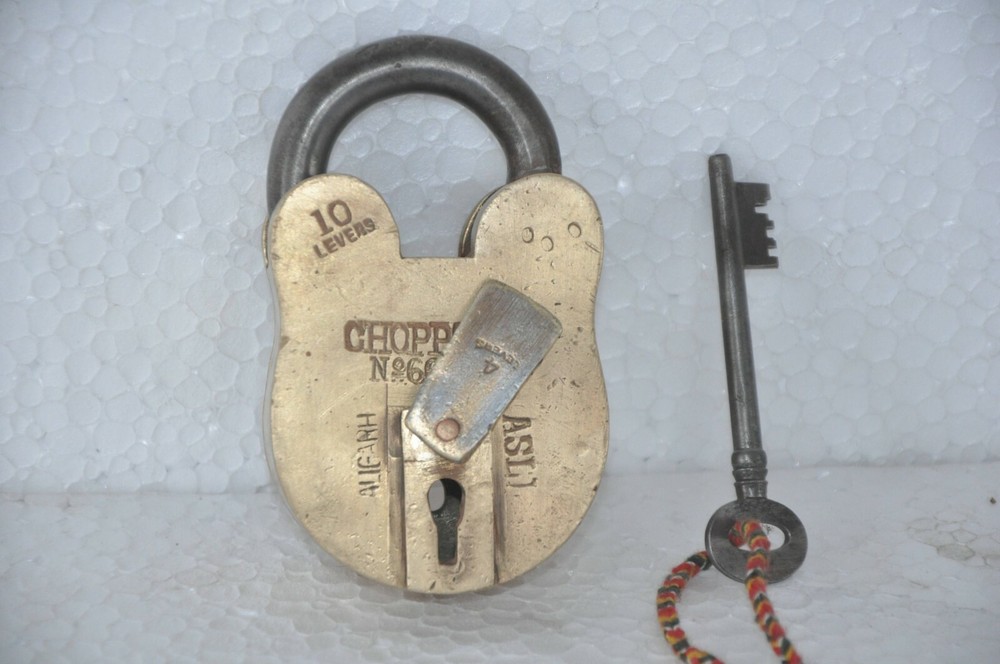 Vintage Brass Chopp's & Co. Solid Heavy Handcrafted 10 Levers Padlock