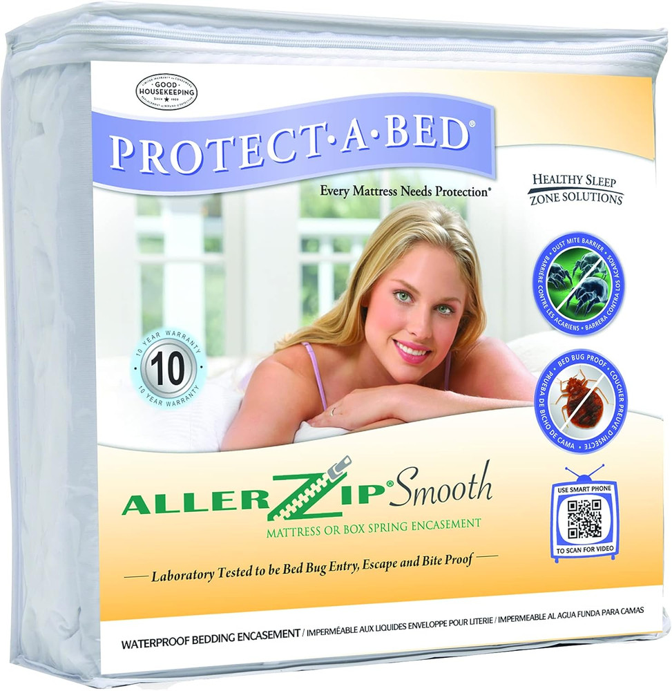 Allerzip Smooth Allergy, Dust Mite & Bed Bug Proof 6-Sided Waterproof Mattress E