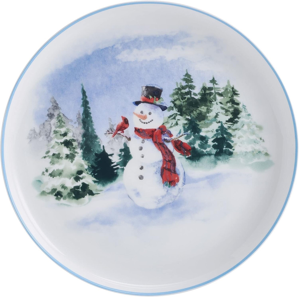 Snowman Forest Chip Resistant 12 Piece Dinnerware Set, Service for 4