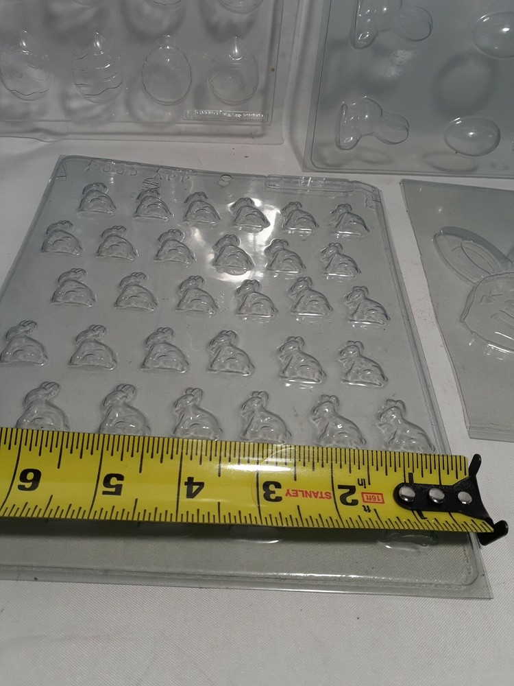 6 pieces, Easter Spring Chocolate Soap Molds, Plastic, Eggs, Chicks, Lamb Bunny,
