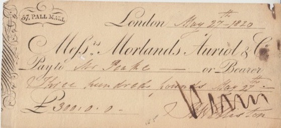 ROBERT WILLIAM ELLISTON signed bank check