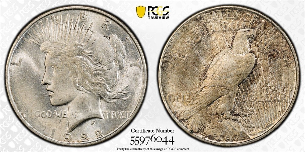 1922 D Peace Silver Dollar PCGS MS-64