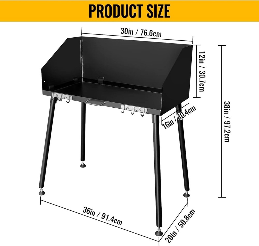 Camp Cooking Table with Foldable Three-Sided Windscreen and Legs