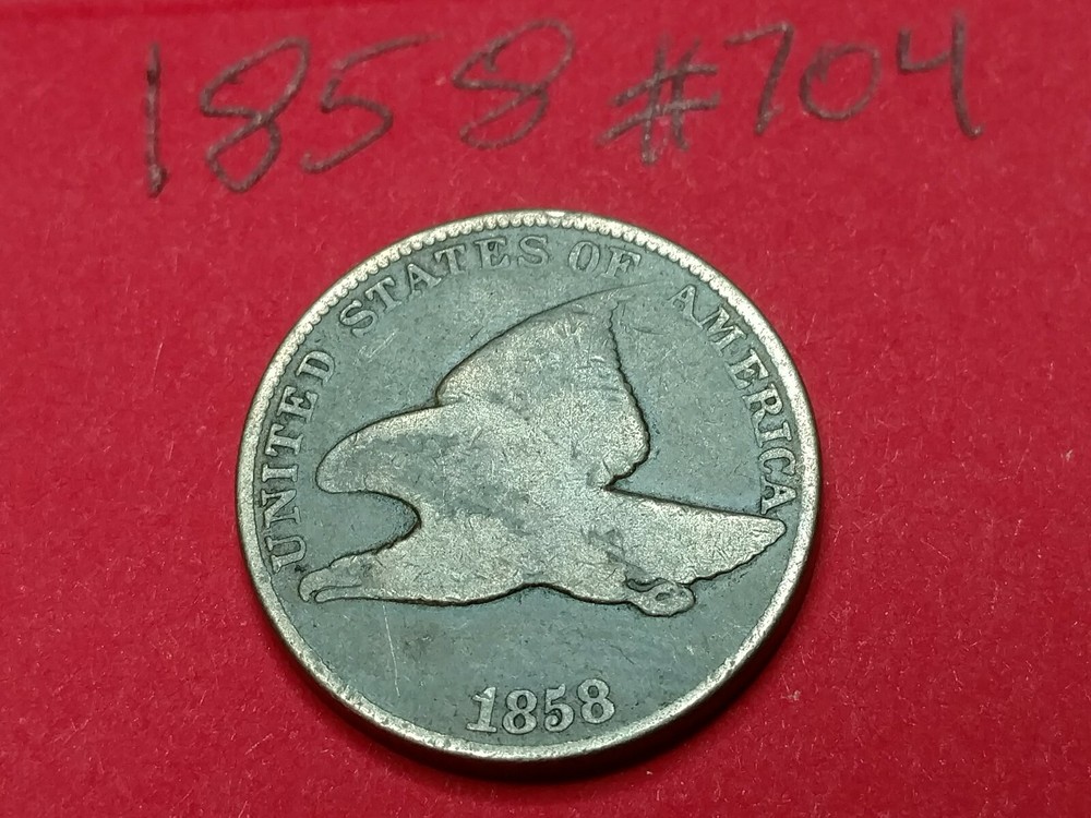 1858 - US Flying Eagle Cent Penny #704