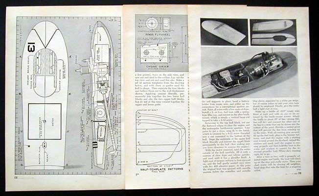 16" Tether Model Hydroplane Step Hull Class B How-To build PLANS