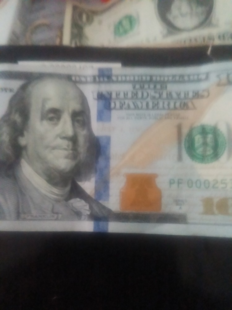 $100 ink error by eye STAR NOTE