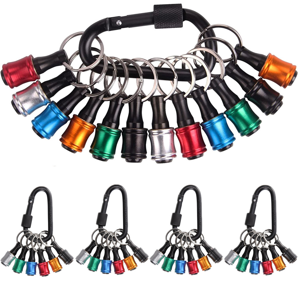 1/4" Hex Shank Quick Release Keychain Screwdriver Drill Bit Holder Bit Set NEW