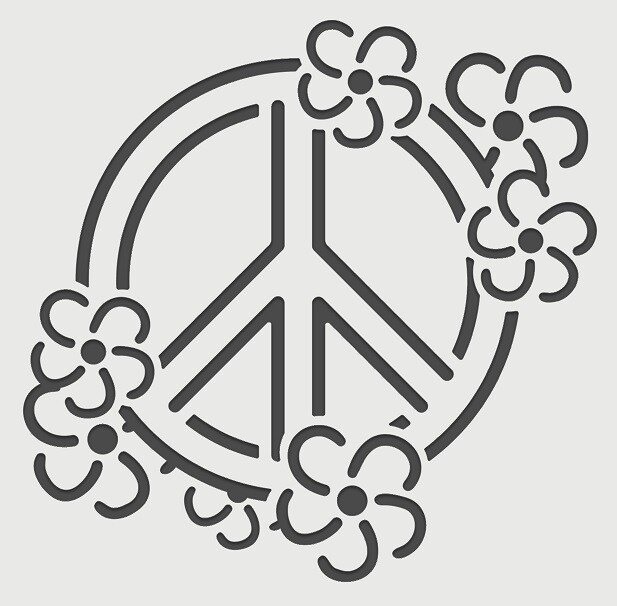 12"x12" Plastic Stencil - Peace Sign (SD8)*****