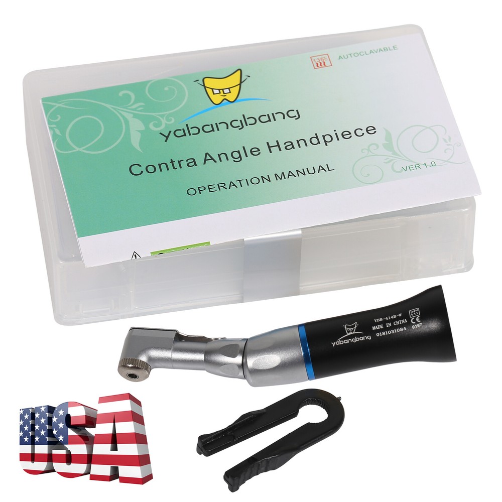 NSK Style Dental Slow Low Speed Contra Angle Handpiece Latch E-type Black B/J