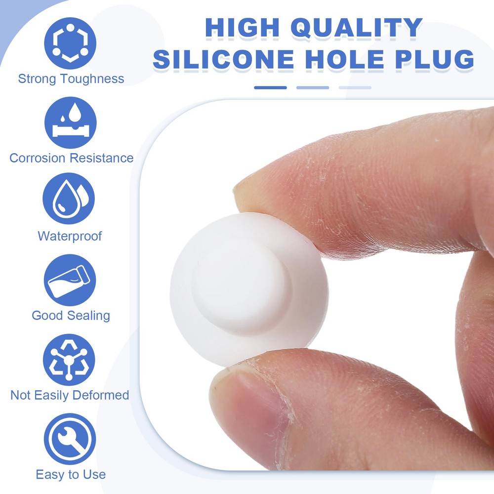 25 Pcs t Shaped Solid Silicone Stopper, Dia 11 Mm/0.43" Rubber Plugs, White
