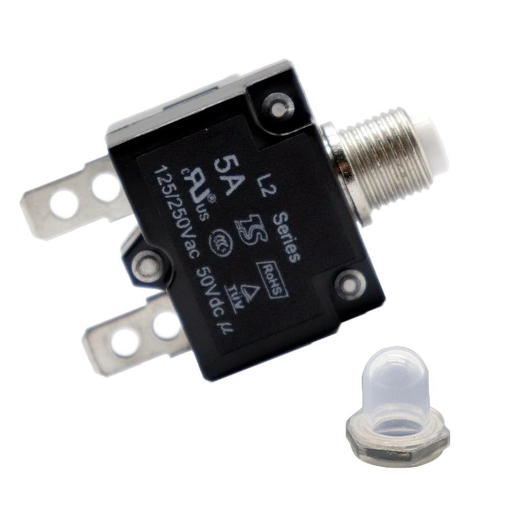 5 Amp Push Button Circuit Breakers with Waterproof Button