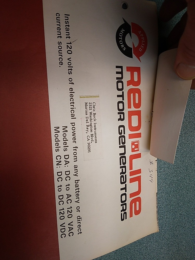 Redi Line Motor Generator Model DA Catalog