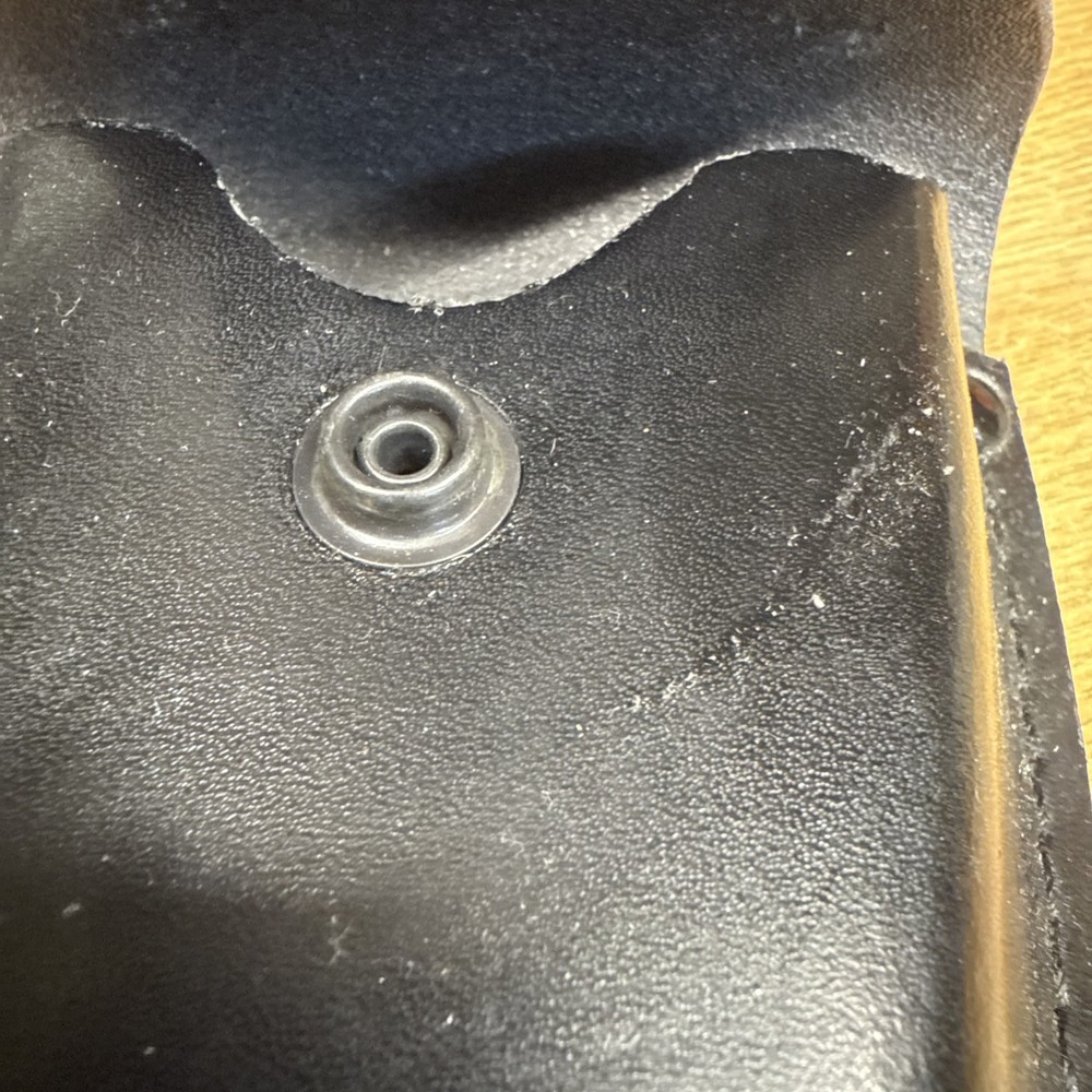 Leather Handcuff Case - Black - Snaps (see Picture For Condition
