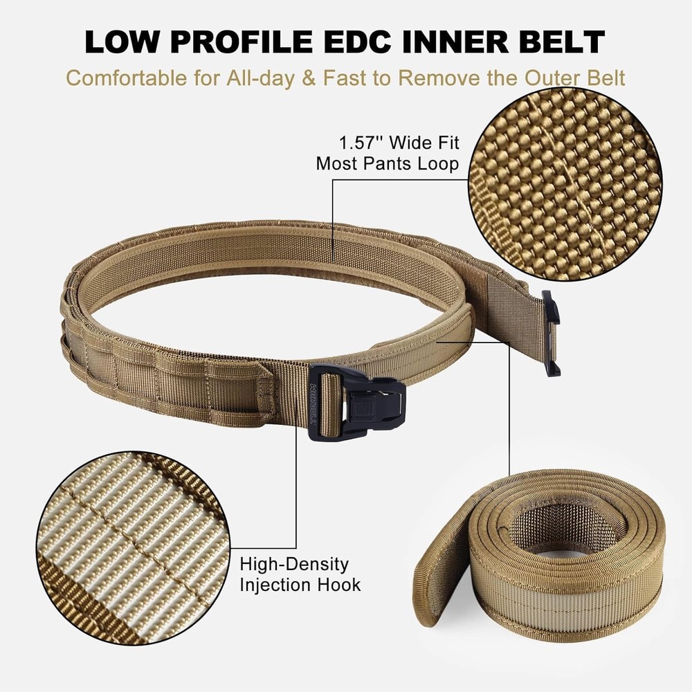 Tactical Molle Belt 2" Quick Release Gun Belt w/Secure Locking - Adjustable