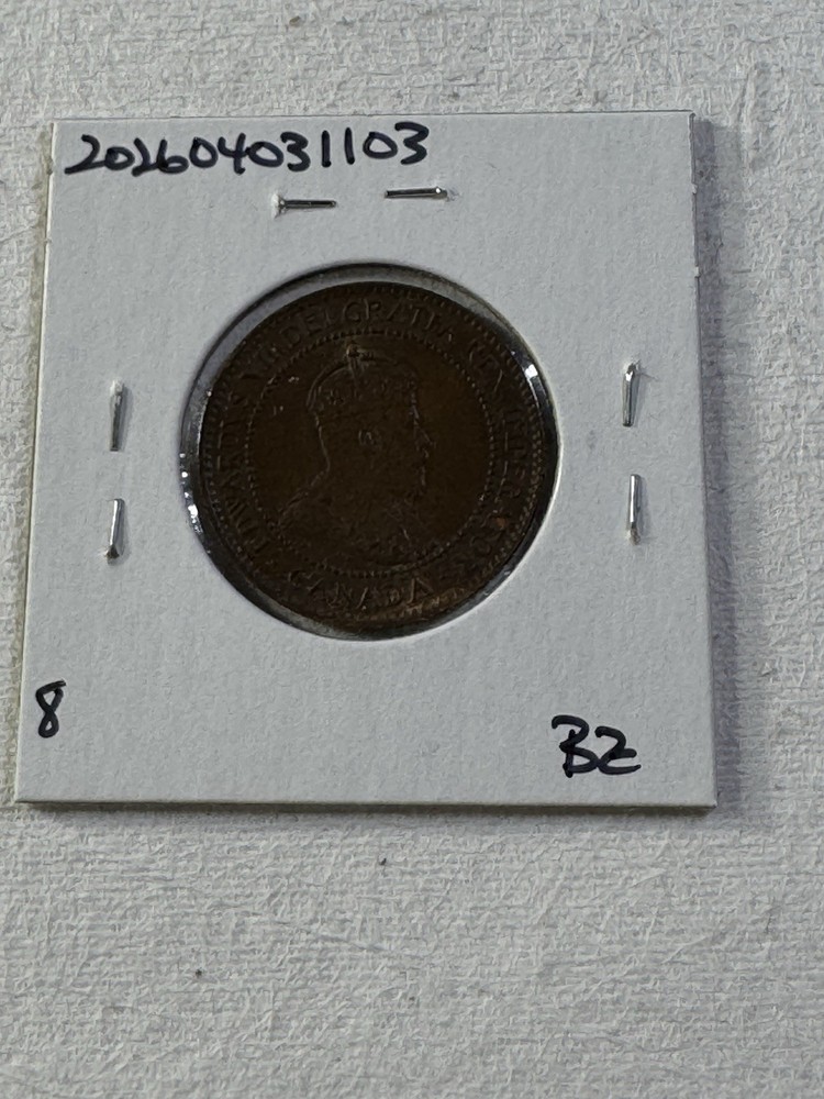 1903 Canada Large Cent Bronze Coin Cleaned