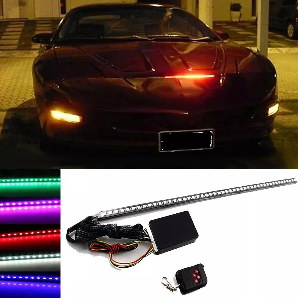 22" RGB 48 LED Night Rider Scanner Light Bar,Car Flash Strobe-Wireless-Remote