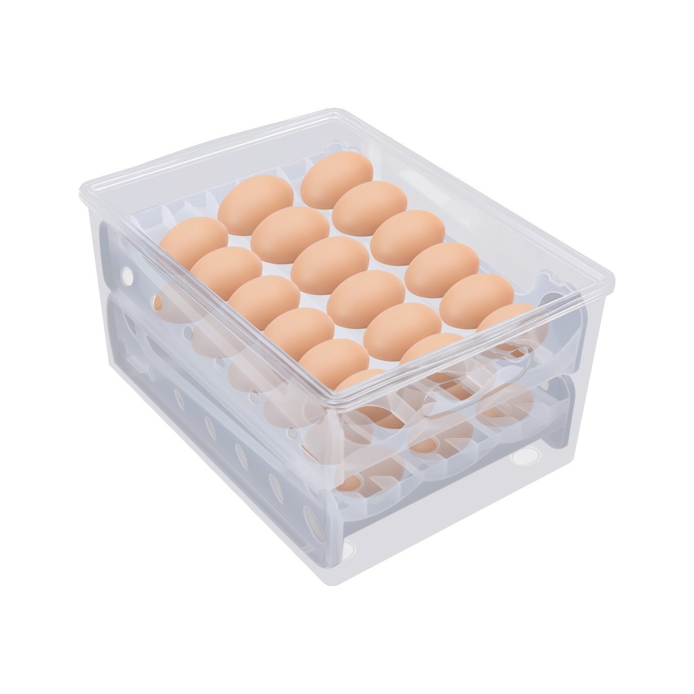 Egg Holder for Refrigerator Adjustable Egg Holder Storage Container for 36 Eggs