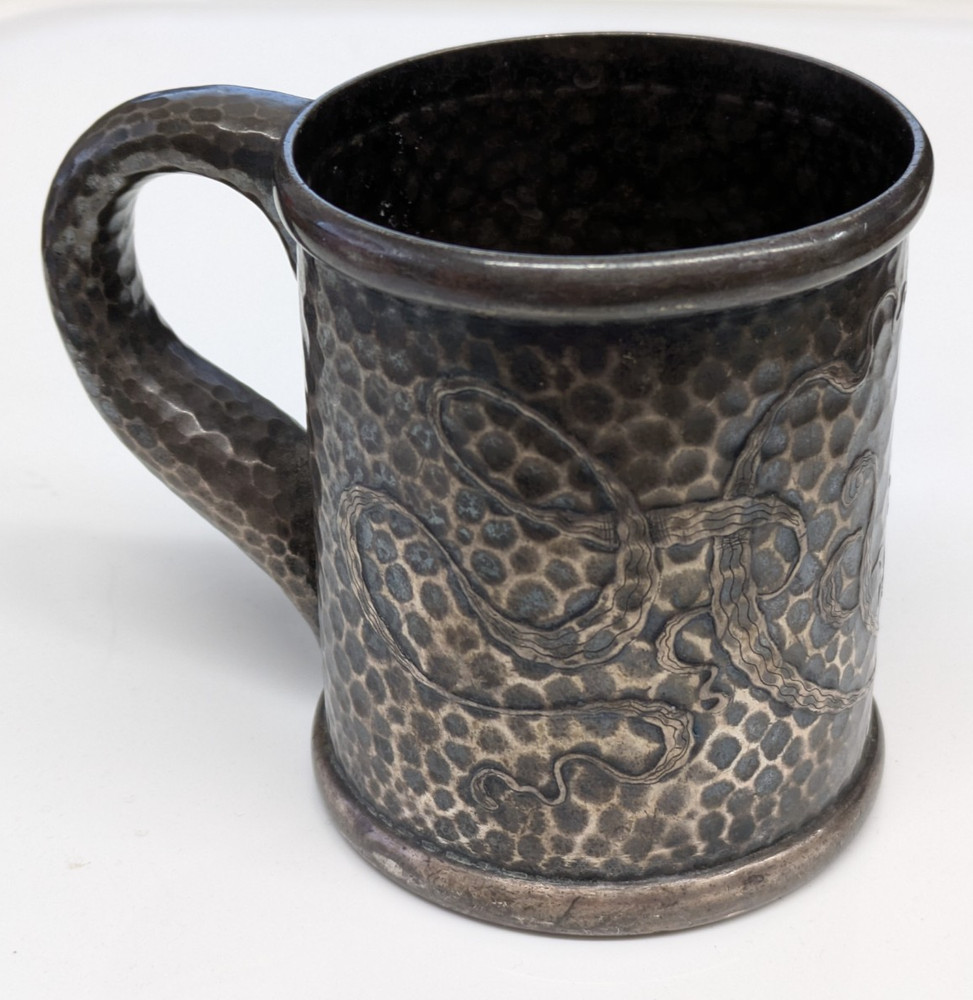 ANTIQUE TIFFANY AND CO MUG CUP WITH HANDLE - INTERESTING CALLIGRAPHY