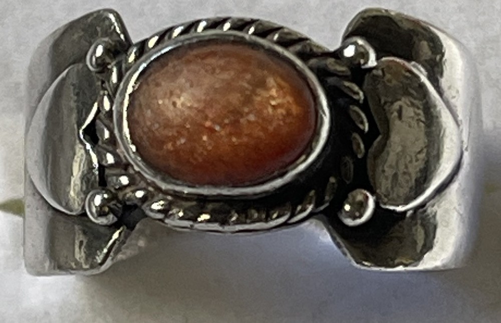 Sterling Silver Sunstone Ring, Size 6.5