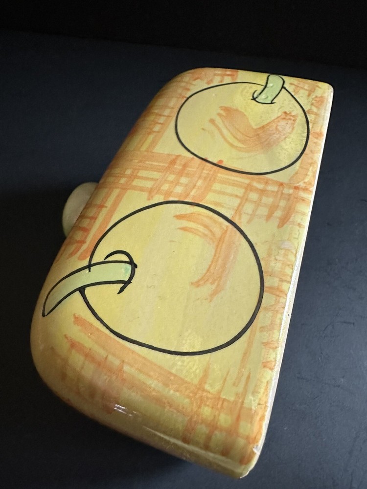 Hand Painted Pottery Covered Butter Dish Multicolor Flower Ceramic Spring Decor