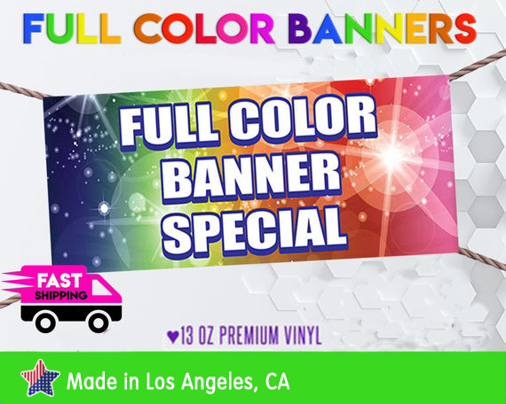 3' x  5' Custom Premium Vinyl Banner 13oz Full Color - Free Basic Design Include