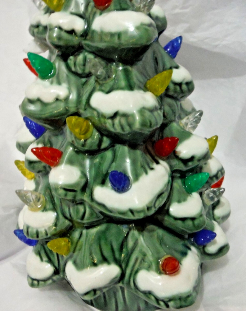 Burton & Burton Decor Ceramic Lighted Christmas Tree, New