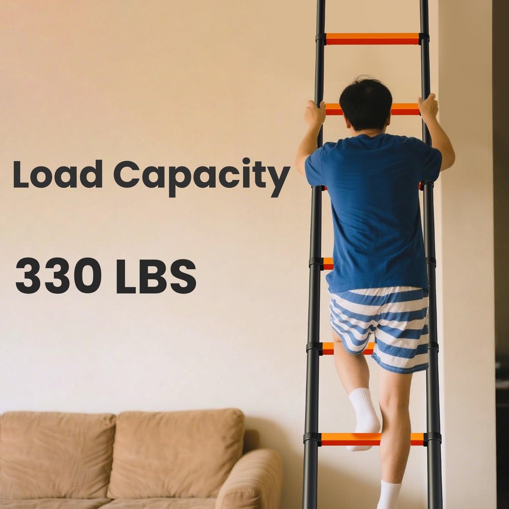 16.5FT Telescoping Ladder, Portable Extension Folding Ladder, Multi-Purpose Comp