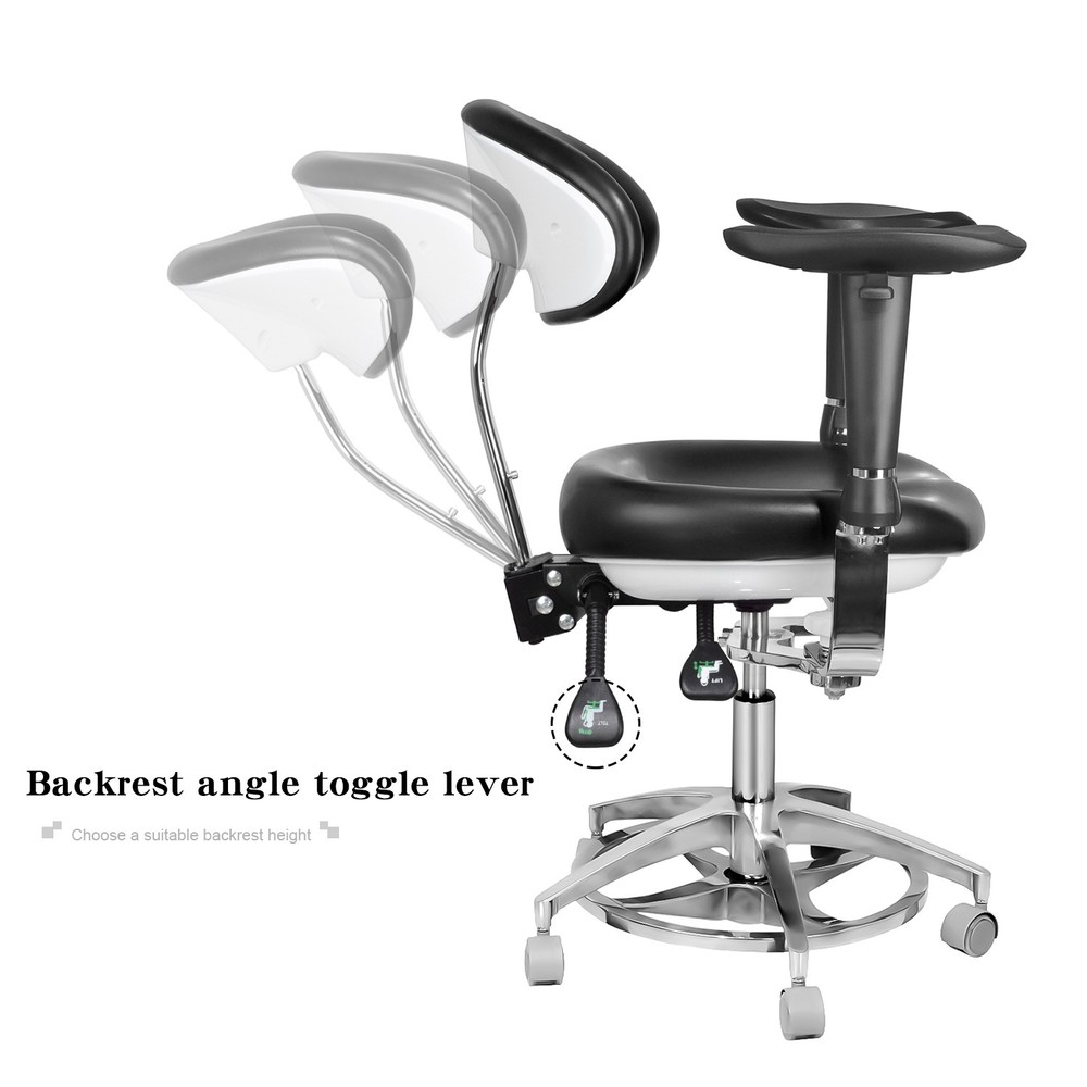 Dental 360° Mobile Dynamic Adjustable Chair with Armrest Imported PU Leather US
