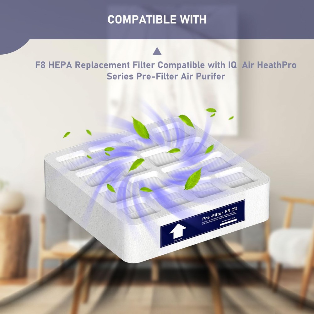 F8 (S) Pre-filter True HEPA Replacement Filter Compatible with IQ Air HeathPr...