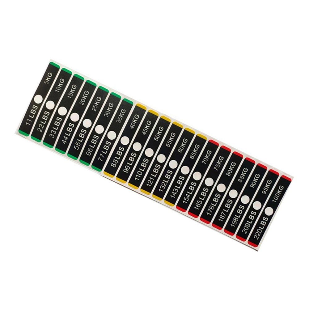 Clear and Visible Weight Identification Stickers for Effective Training
